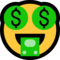 Money-Mouth Face emoji on Microsoft